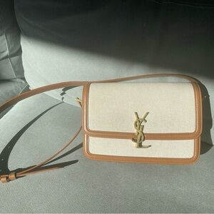 Yves Saint Laurent Beige and Tan Crossbody Bag